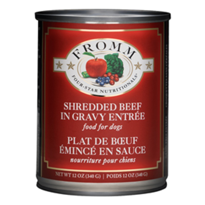 Fromm Four-Star Nutritionals Shredded Beef in Gravy Wet Dog Food 12oz.