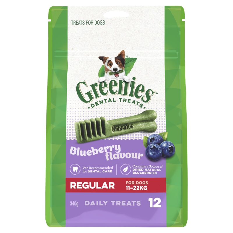 Greenies Dog Blueberry Dental Health Treats for Regular Dogs 340g
