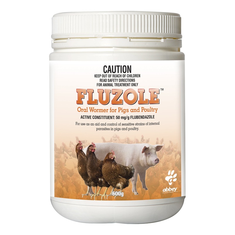 Abbey Fluzole Oral Wormer for Pigs & Poultry 600g
