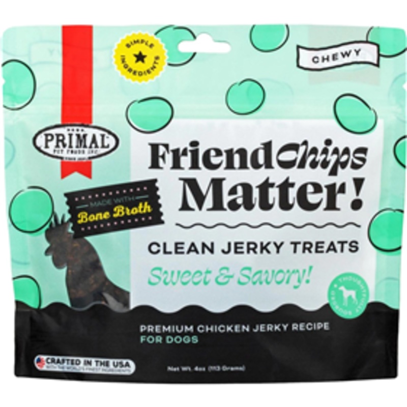 Primal FriendChips Matter Clean Jerky Treats Chicken Recipe 4 oz.