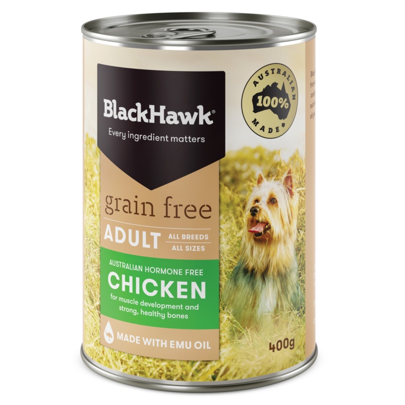 Black Hawk Grain Free Adult Chicken Wet Dog Food 400g x 12
