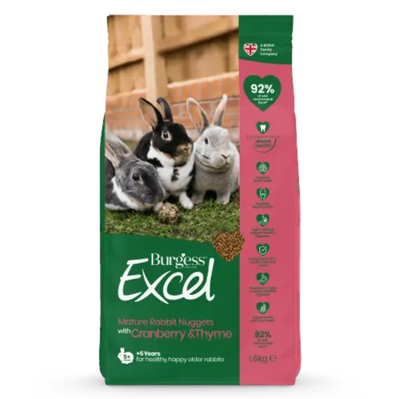 Burgess Excel Mature Cranberry Thyme Rabbit Nuggets 1.5kg
