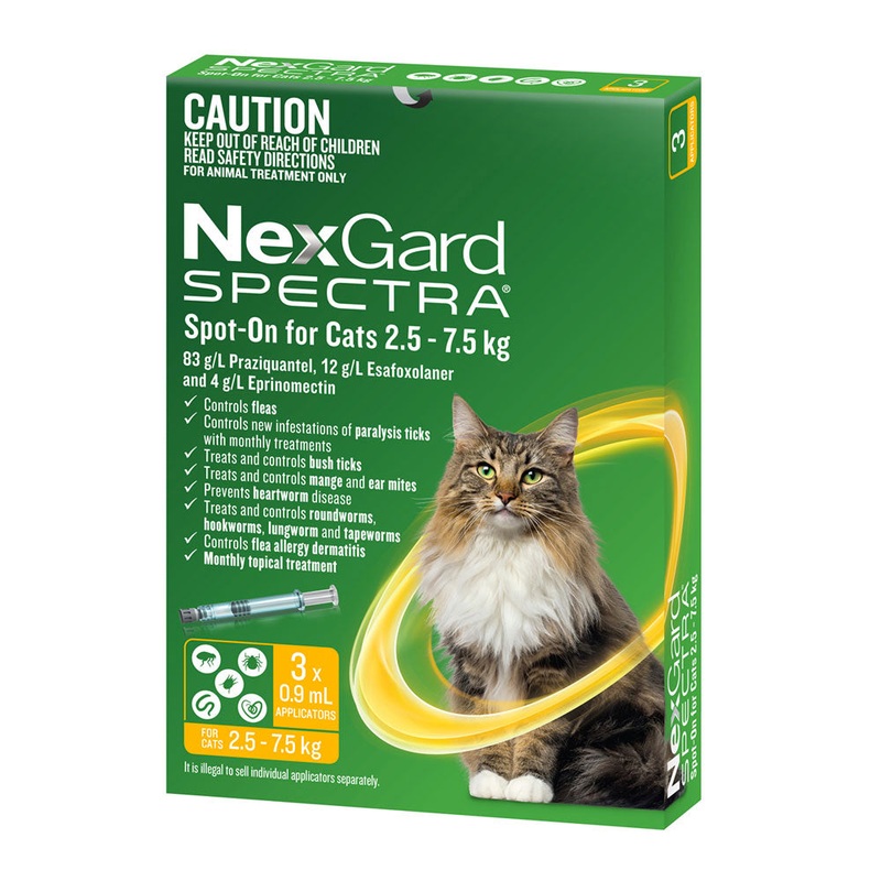 NexGard SPECTRA Spot-On for Large Cats 2.5 – 7.5kg