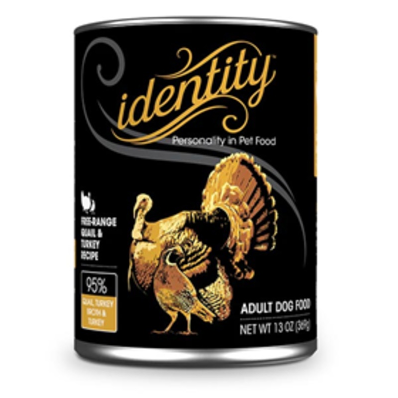 Identity 95% Free-Range Quail & Turkey Recipe Adult Dog Food 13 oz.