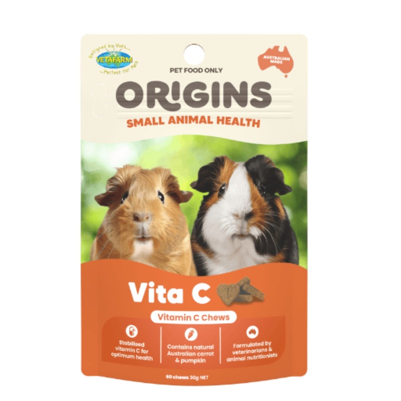 Vetafarm Origins Vita C Chews for Guinea Pigs – 60 Chews