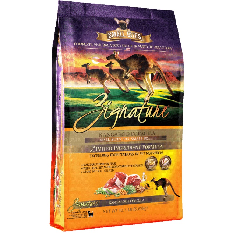Zignature Dog Kangaroo Formula Small Bites 12.5lb