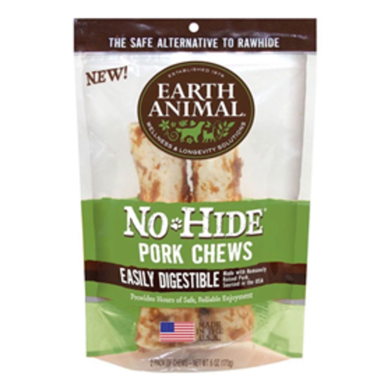 Earth Animal No-Hide 7 Pork Recipe Dog Chews 2pk