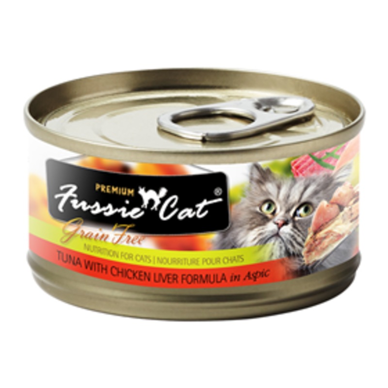Fussie Cat Premium Grain Free Tuna & Chicken Liver 2.82oz Can