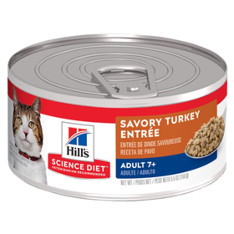 Hill’s Science Diet Adult 7+ Savory Turkey Entree Can Cat Food 5.5 oz.