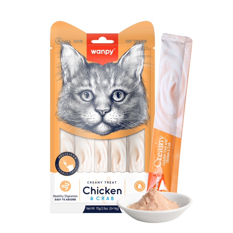 Wanpy Cat Treat Creamy Chicken & Crab 70g