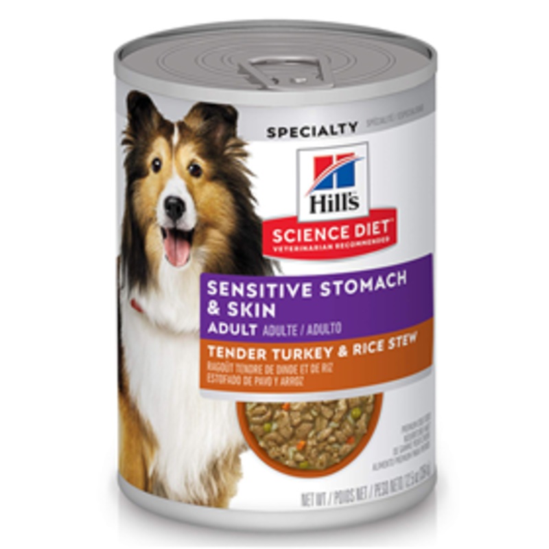 Hills Science Diet Adult Sensitive Stomach & Skin Tender Turkey & Rice Stew Dog Food 12.5 oz