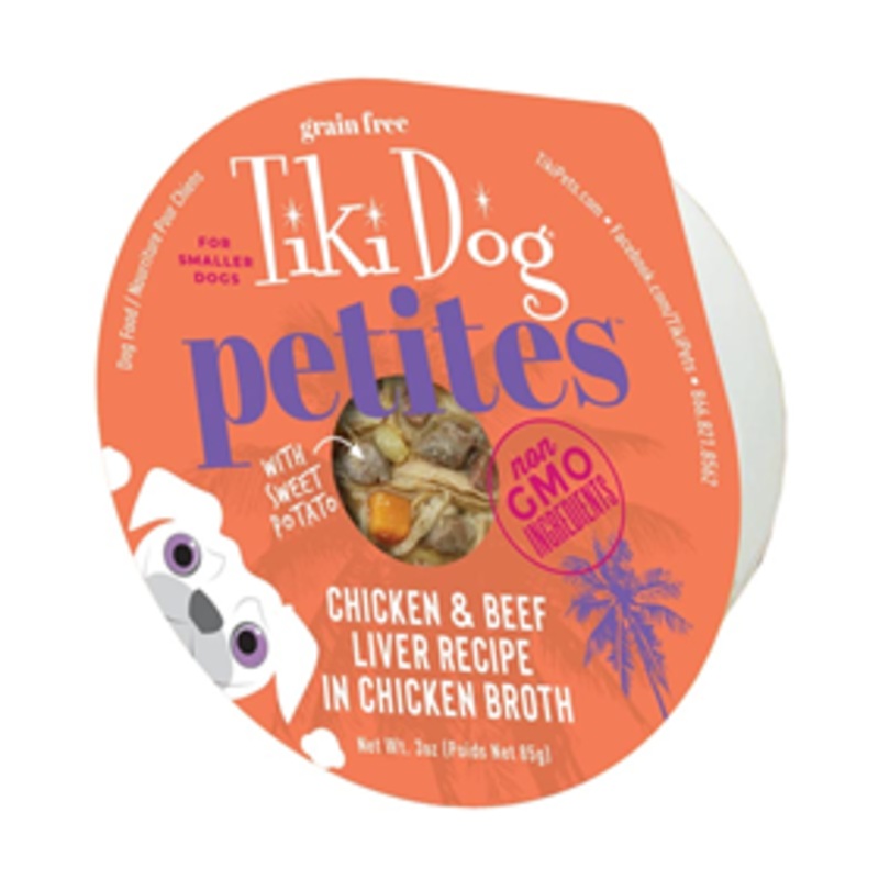 Tiki Dog Aloha Petites Chicken & Beef Liver Recipe in Chicken Broth 3 oz.