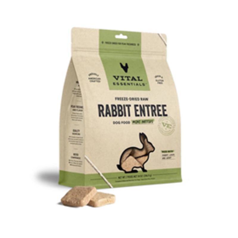 Vital Essentials Freeze-Dried Raw Rabbit Entree Dog Food Mini Patties 14 oz.