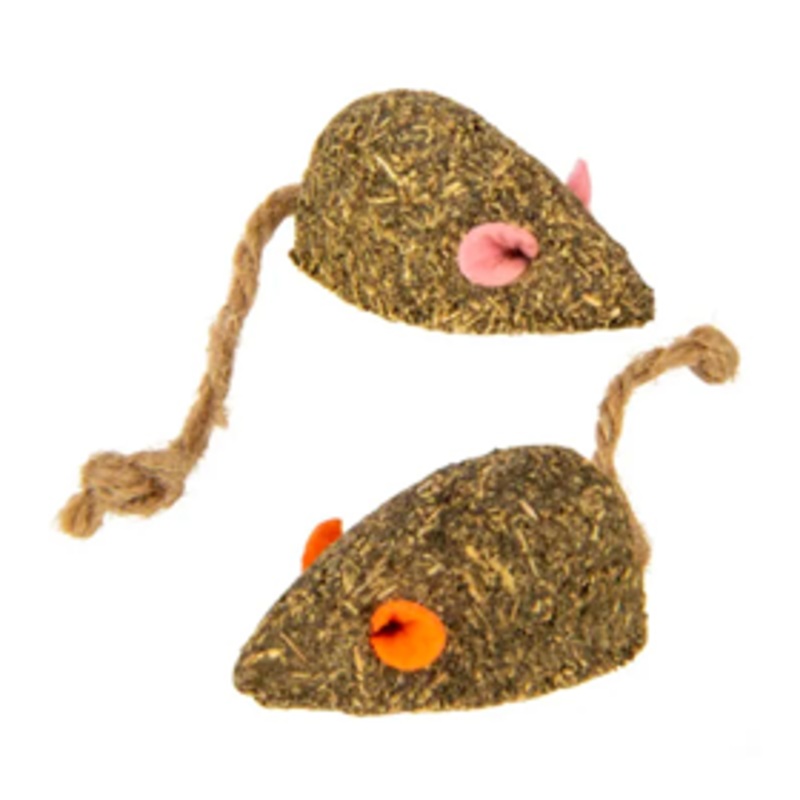 SmartyKat Mousy Mayhem Compressed Catnip Mice Cat Toy 2pk