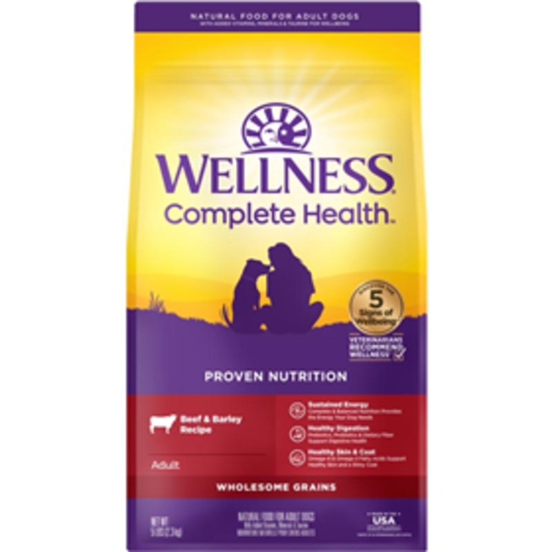 Wellness Complete Health Wholesome Grains Beef & Barley Recipe for Adult Dogs