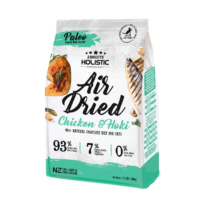 Absolute Holistic Air Dried Cat Food – Chicken & Hoki 500g