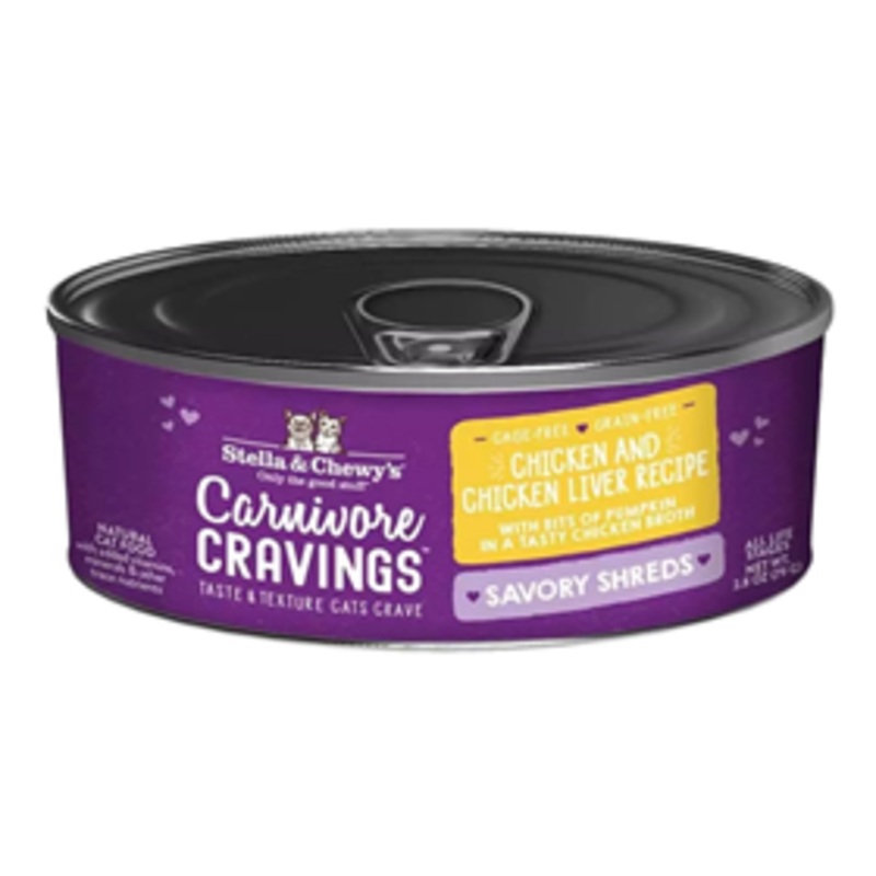 Stella & Chewy’s Carnivore Cravings Savory Shreds Chicken & Chicken Liver Recipe