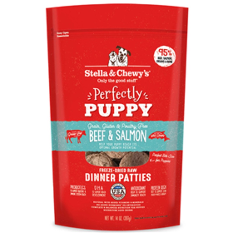 Stella & Chewy’s Perfectly Puppy Beef & Salmon Freeze Dried Raw Dinner Patties 14 oz.