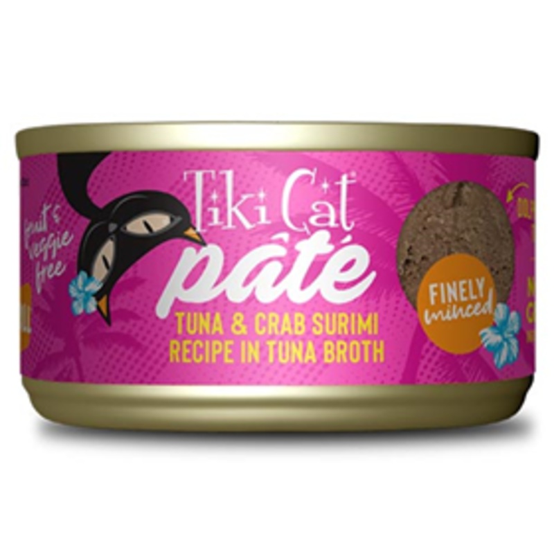 Tiki Cat Pate Tuna & Crab Surimi Recipe in Broth 2.8 oz.
