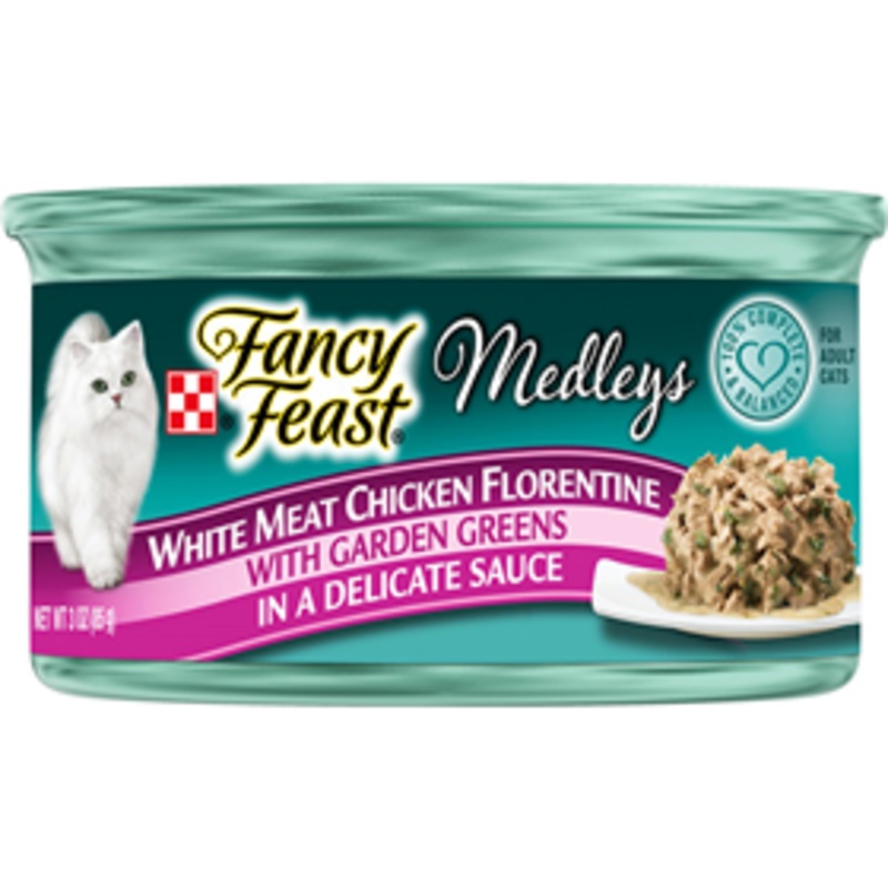 Fancy Feast White Meat Chicken Florentine with Garden Greens Cat Food 3oz