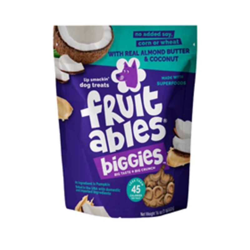 Fruitables Biggies Almond Butter & Coconut Dog Treats 16oz