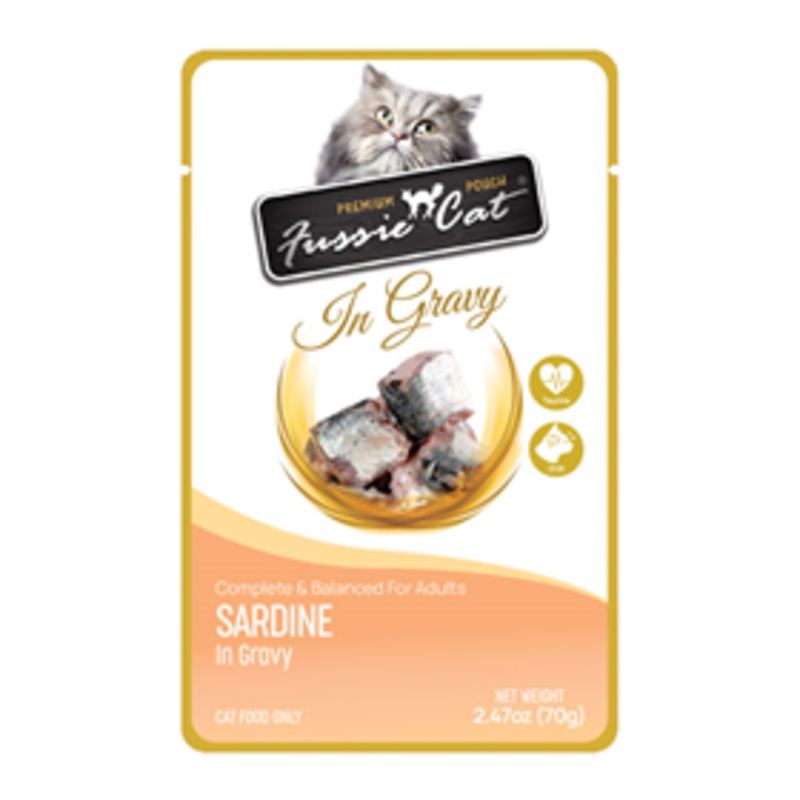 Fussie Cat Premium Pouches Sardine in Gravy 2.47oz