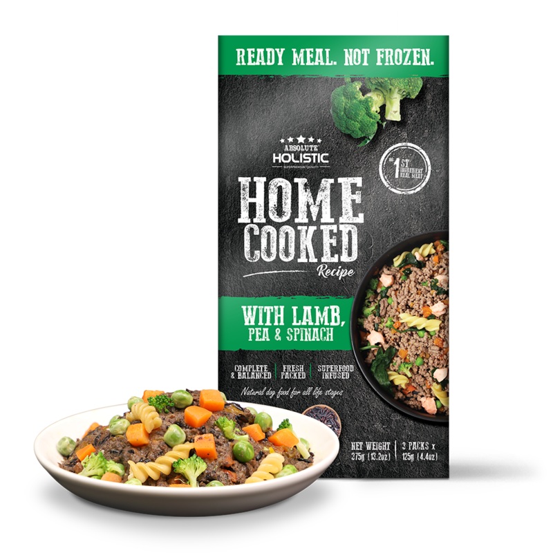 Absolute Holistic Dog Home Cooked Recipe Lamb, Pea & Spinach 375g