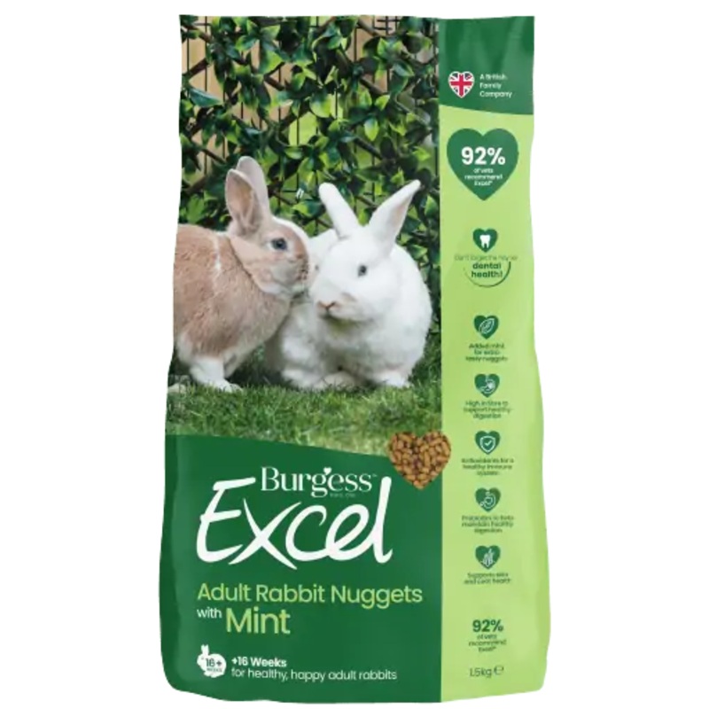 Burgess Excel Adult Mint Rabbit Nuggets