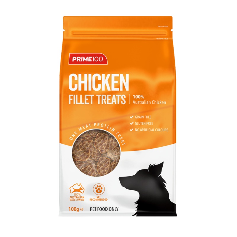 Prime100 Dog Treat Chicken Fillets 100g