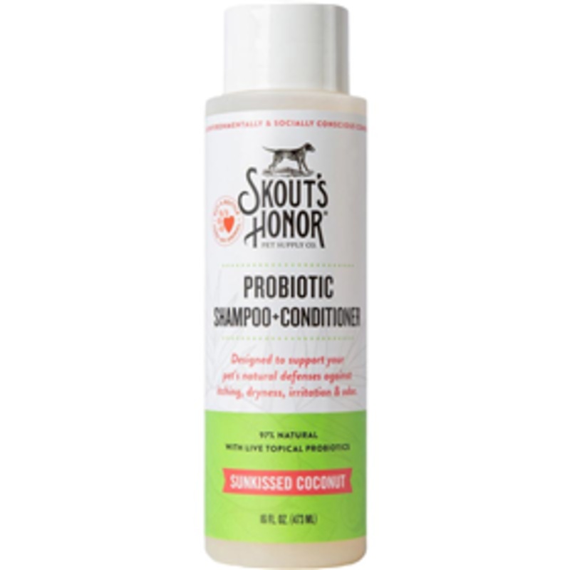 Skout’s Honor Probiotic Shampoo + Conditioner Sunkissed Coconut Scent 16 oz