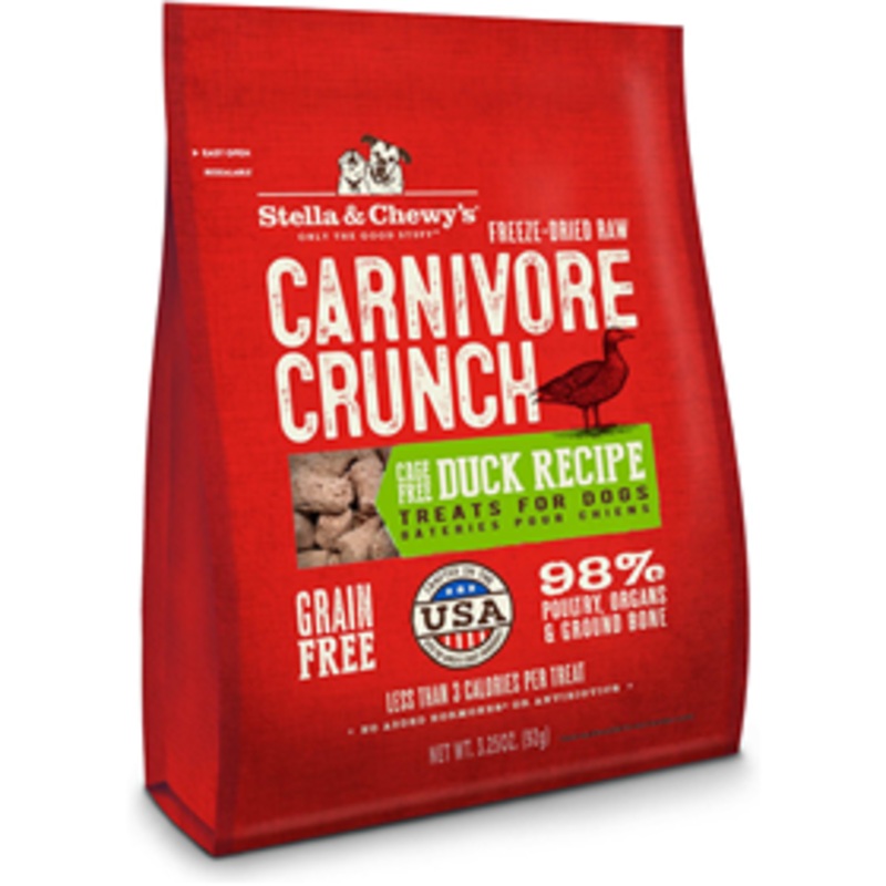 Stella & Chewy’s Carnivore Crunch Cage-Free Duck Recipe Dog Treats, 3.25 oz.