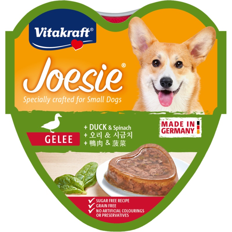 Vitakraft Dog Joesie Hearts Duck & Spinach 85g