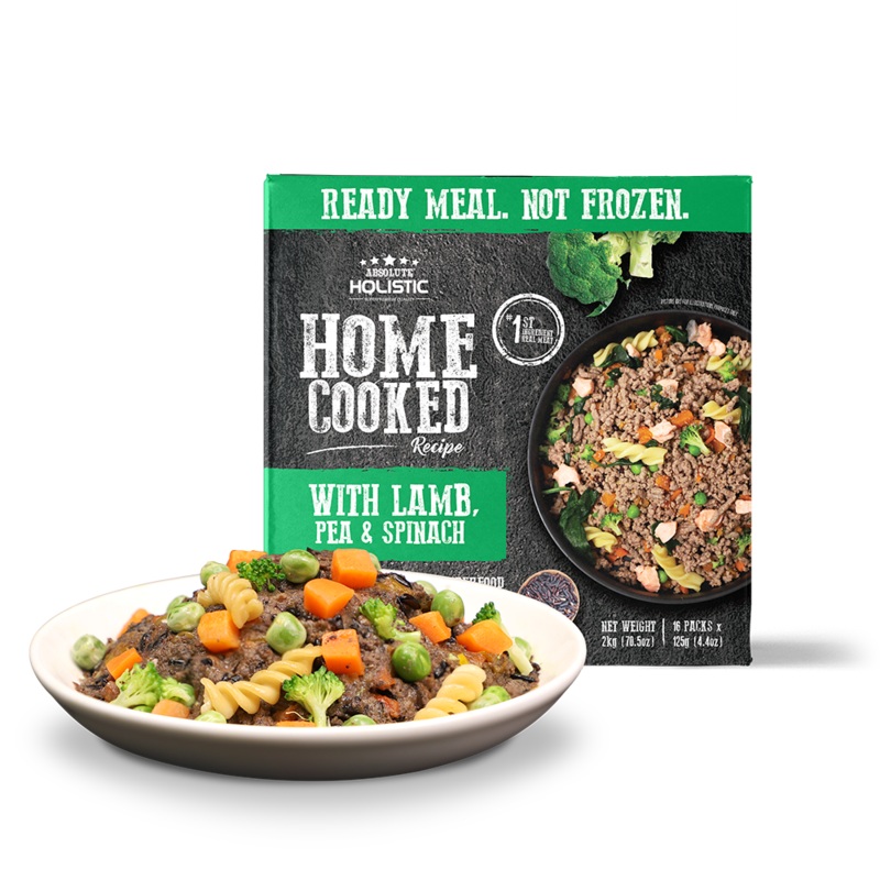 Absolute Holistic Dog Home Cooked Recipe Lamb, Pea & Spinach 2kg