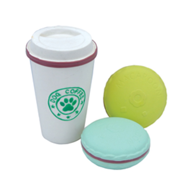 Coastal Lil Pals Coffee Cup & Two Cookies Dog Toy 3 ct