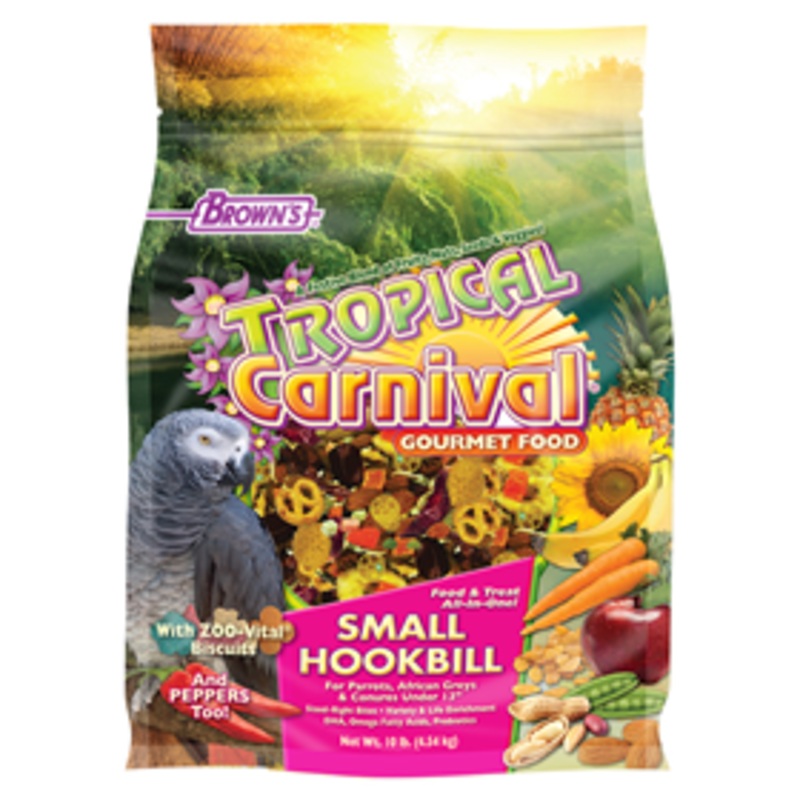 FM Brown’s Tropical Carnival Gourmet Small Hookbill Bird Food 10 Lb. Bag