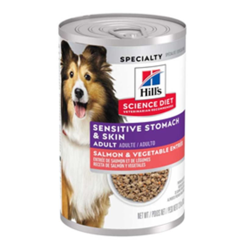 Hills Science Diet Adult Sensitive Stomach and Skin Salmon & Vegetable Entre Dog Food 12.8 oz