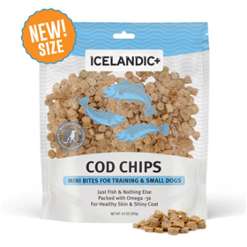 Icelandic+ Cod Mini Fish Chips For Training & Small Dogs 9oz.