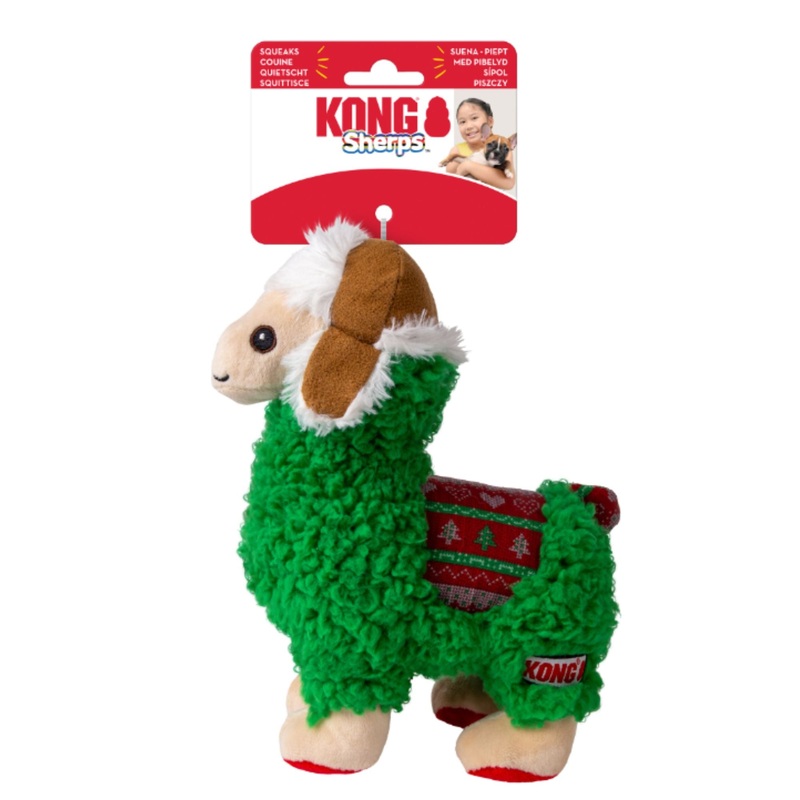 KONG Holiday Sherps Llama Plush Dog Toy  – Medium