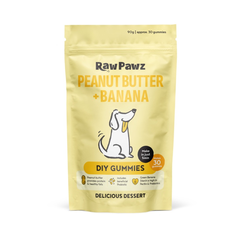 Raw Pawz DIY Gummies Green Banana & Peanut Butter Dog Treats 90g