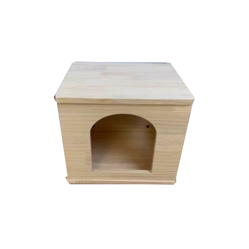 Solid Wood Pet House – Warm Home S (L35cm x B30cm x H30cm)