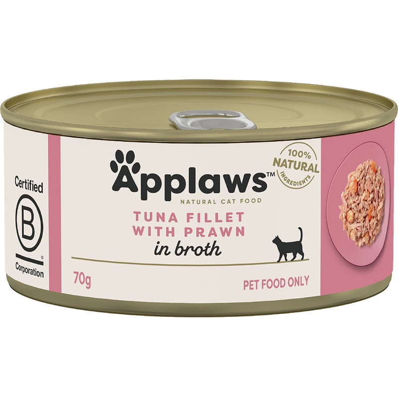Applaws Natural Wet Cat Tin Tuna & Prawn 70g x 24