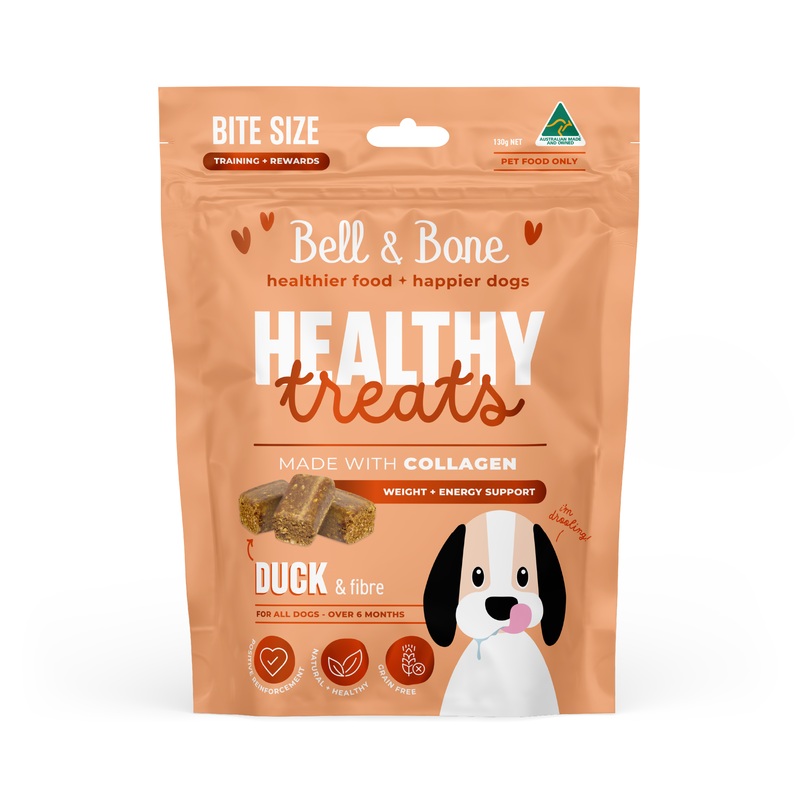 Bell & Bone Healthy Treats Weight + Energy Support Duck & Fibre Dog Treats 130g