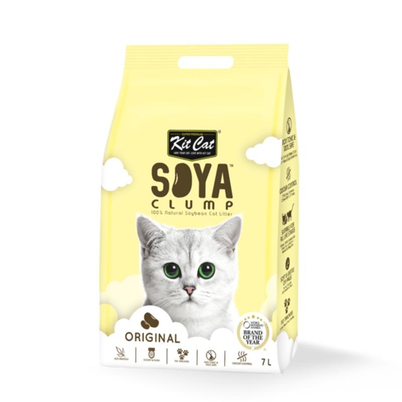 *DONATION TO LOVE KUCHING PROJECT* KitCat Cat Soybean Litter Soya Clump Original 7L x 6