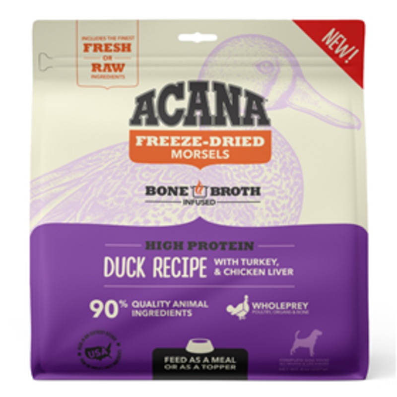 Acana Freeze-Dried Morsels High Protein Duck with Turkey & Chicken Liver Recipe for Dogs 8 oz.