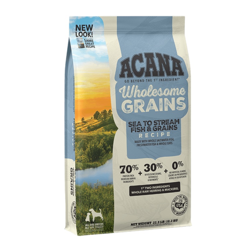 ACANA + Wholesome Grains American Waters Recipe with Whole Saltwater & Freshwater Fish Dry Dog Food