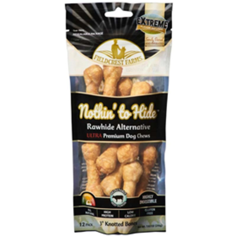 Fieldcrest Farms Nothin’ to Hide Ultra 3 Knotted Bone Beef Flavored 12 pack