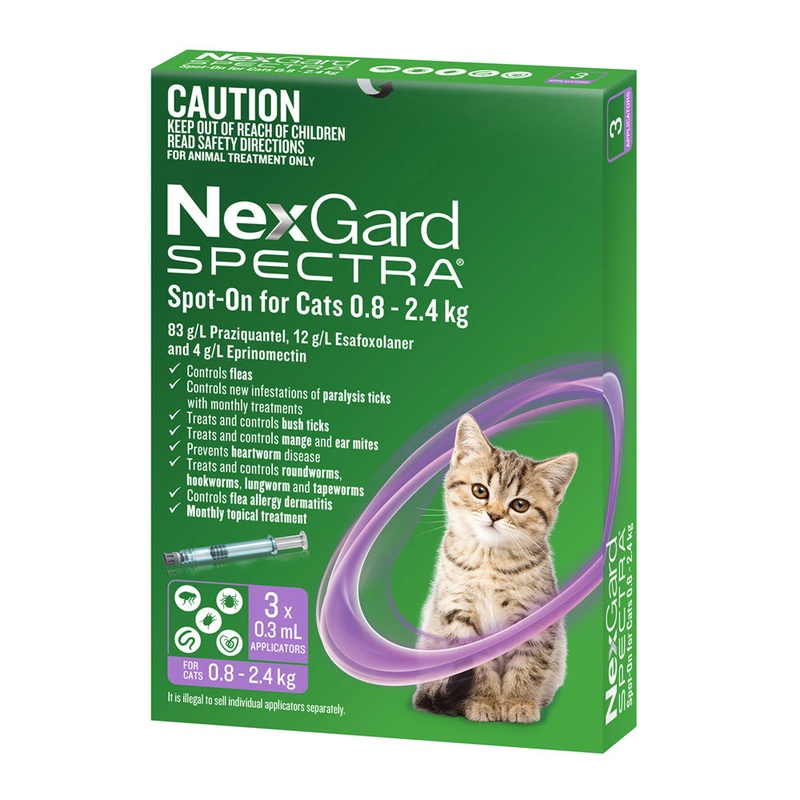 NexGard SPECTRA Spot-On for Small Cats 0.8 – 2.4kg