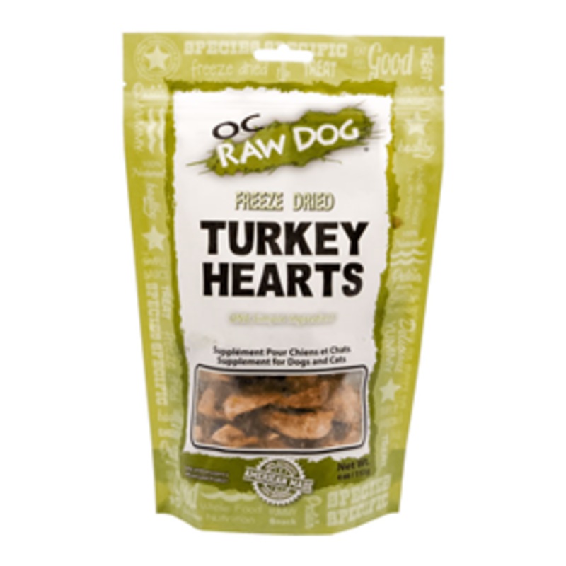 OC Raw Freeze-Dried Turkey Hearts Dog Treats 4oz Bag
