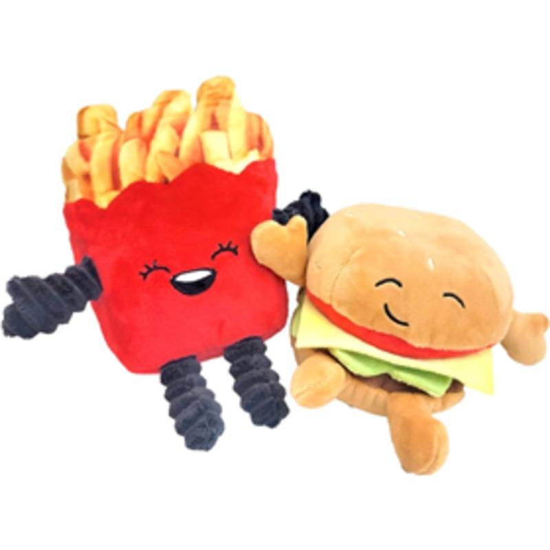 Shoreway Burger & Fries Plush Dog Toy Set