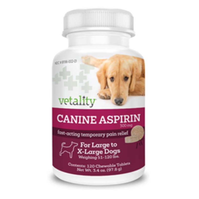 Vetality Canine Aspirin for Large to X-Large Dogs 120 ct Chewable Tablets